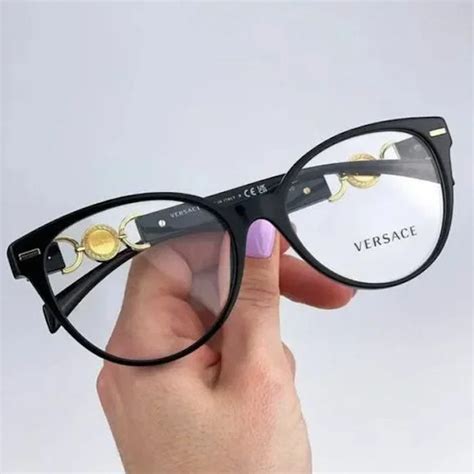 versace eyeglasses black with stone work|Versace VE3334 Glasses .